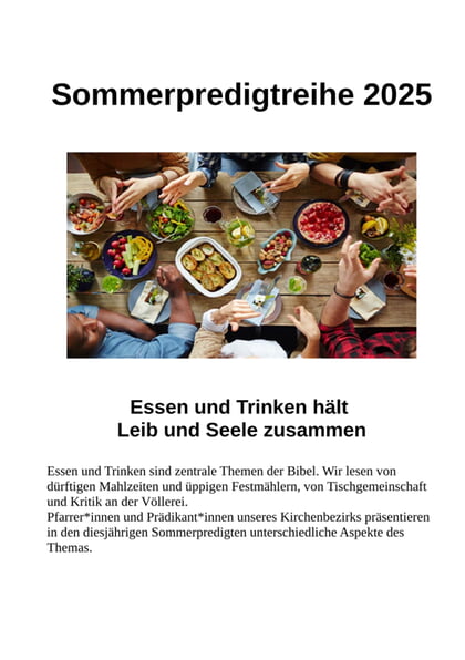 Sommerpredigtreihe 2025