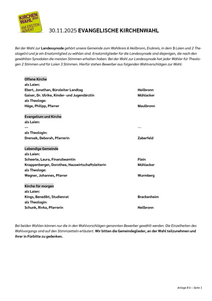 Kandidaten Synodalwahl