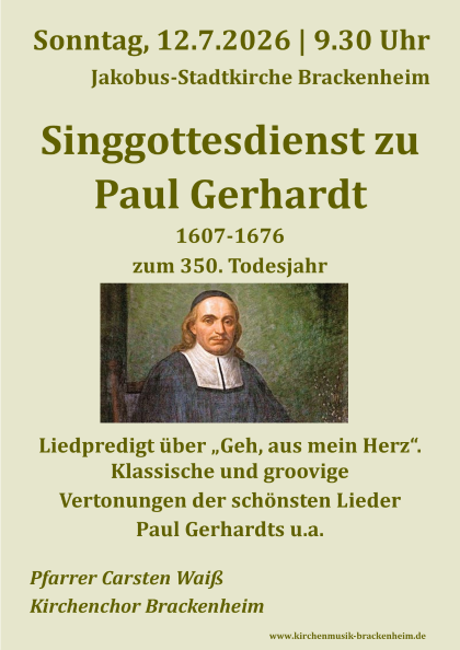 Singgottesdienst zu Paul Gerhardt
